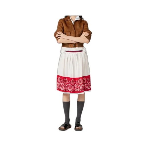Two-Toned Poplin Skirt
