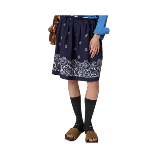 Pattern-Printed Poplin Skirt