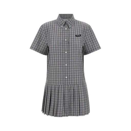 Checked Pleated Dress