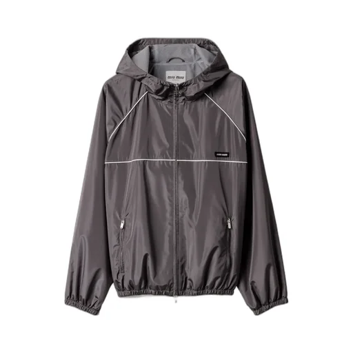 Technical Silk Zipper Blouson Jacket