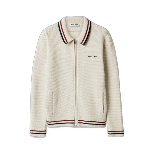 Cotton Knit Zipper Cardigan