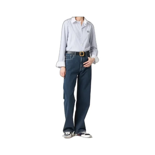 Flocked Denim Jeans