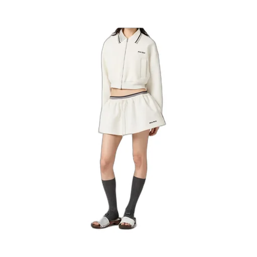 Zipped Cropped Piquet Jacket