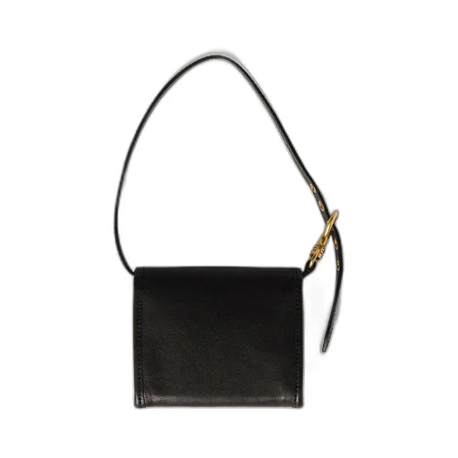 Nappa Leather Wallet With Shoulder Strap