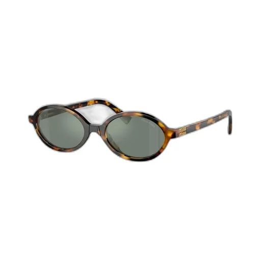 Oval-Frame Tortoiseshell Sunglasses