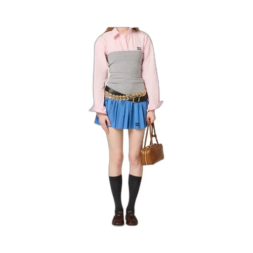 Poplin And Jersey Miniskirt