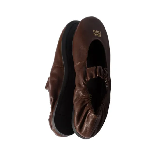 Ruches Nappa Leather Ballerinas