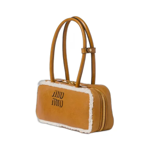 Beau Shearling Top-Handle Bag