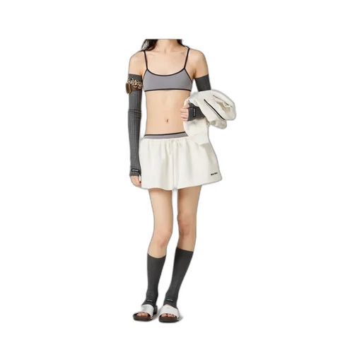 Bonded Piqué And Technical Jersey Miniskirt