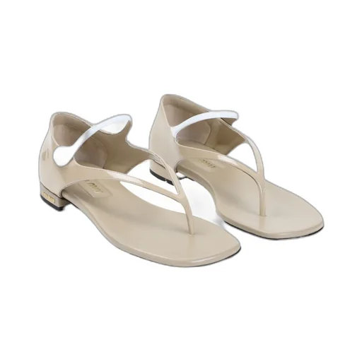 Two-Tone Patent-Leather Sandals