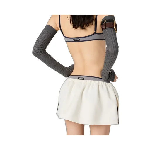 Bonded Piqué And Technical Jersey Miniskirt