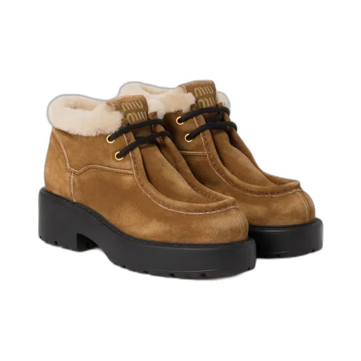 Round-Toe Lace-Up Boots