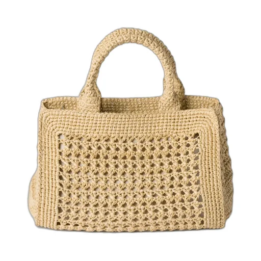 Raffia-Effect Woven Handbag