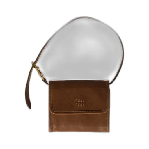 Nappa Leather Wallet With Shoulder Strap