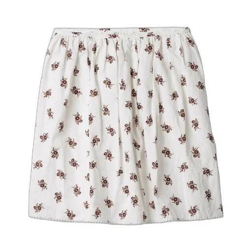 Printed Slubbed Poplin Skirt