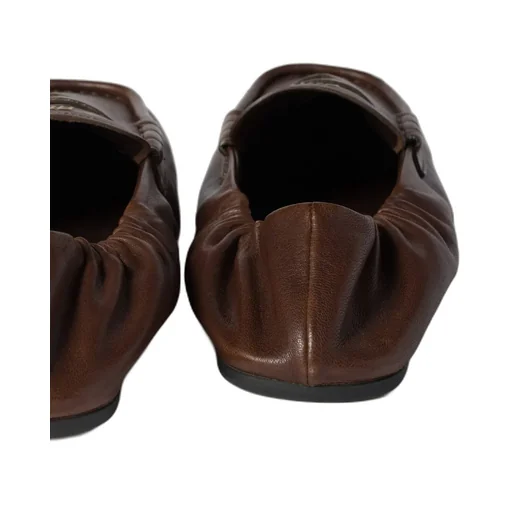 Embossed-Logo Square Toe Loafers