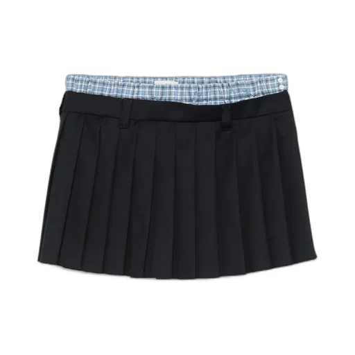 Layered Pleated Mini Skirt