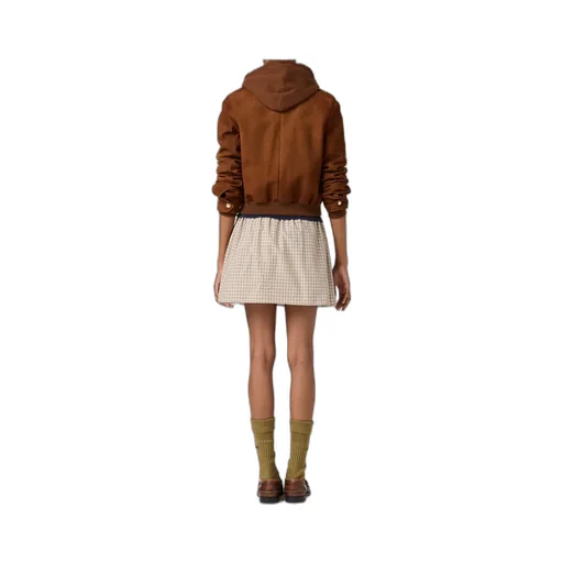 Checked Drawstring Mini Skirt