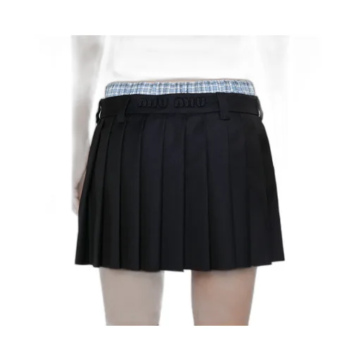 Layered Pleated Mini Skirt