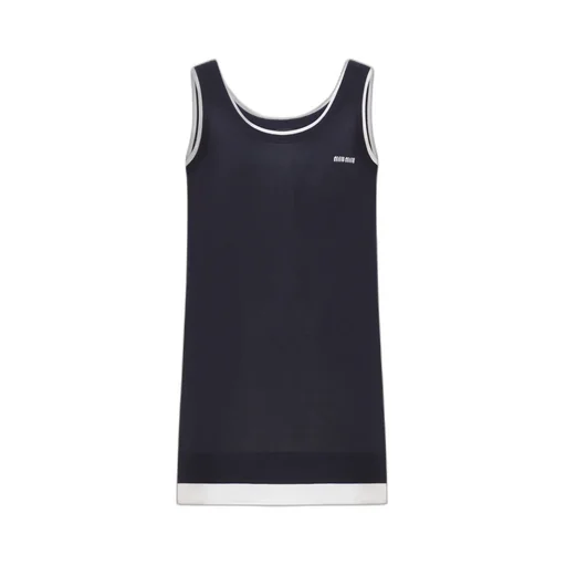 Knit And Poplin Mini-Dress