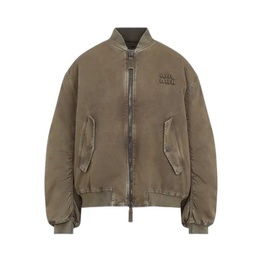 Garment-Dyed Gabardine Bomber Jacket