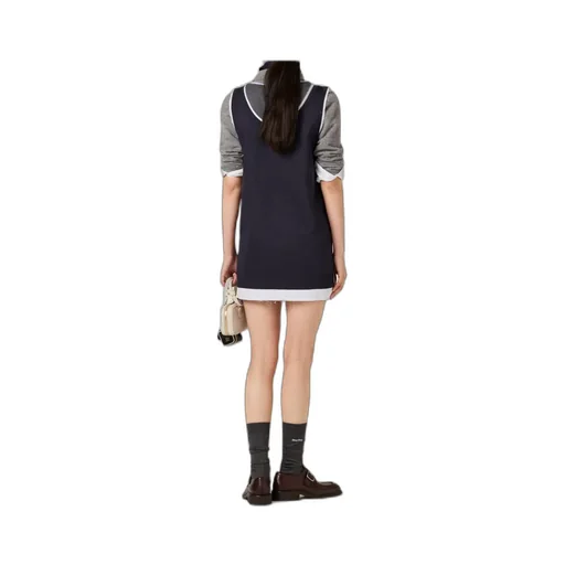 Knit And Poplin Mini-Dress