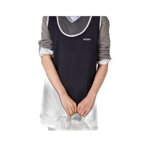 Knit And Poplin Mini-Dress