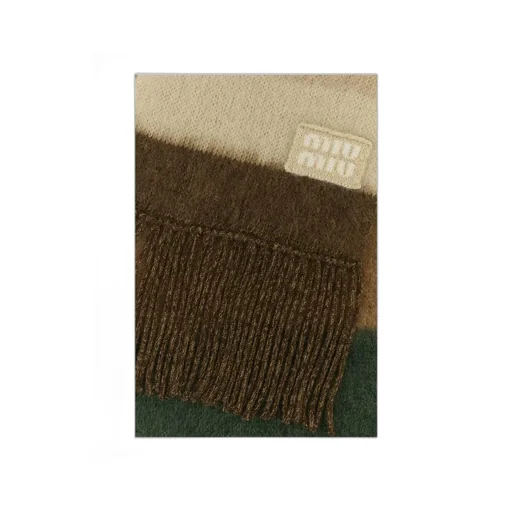Colour-Block Fringed Scarf