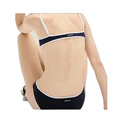 Logo-Patch Technical-Knit Swimsuit Top