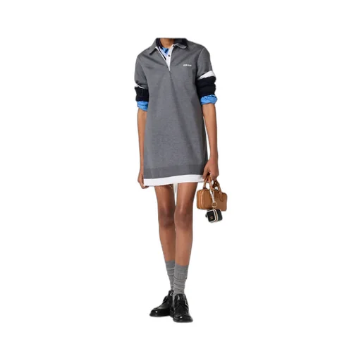 Knit And Poplin Mini-Dress