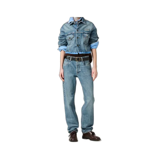 Logo-Embroidered Straight-Leg Jeans
