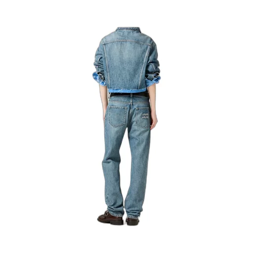 Logo-Embroidered Straight-Leg Jeans