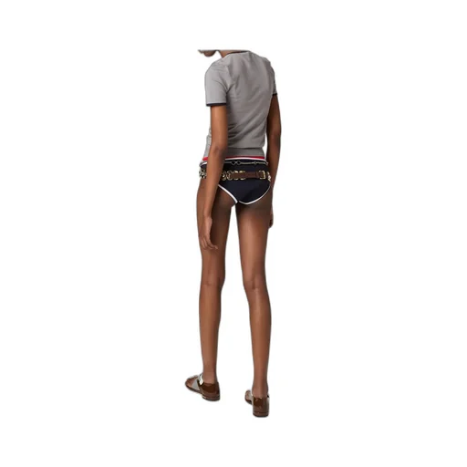 Logo-Patch Ribbed Bikini Bottoms