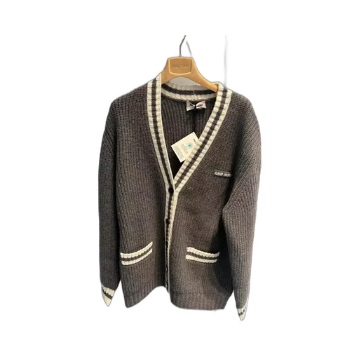 Ribbed Knit Wool And Cashmere Cardigan