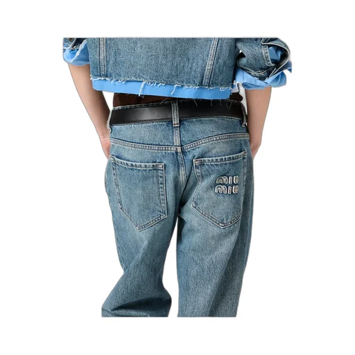 Logo-Embroidered Straight-Leg Jeans