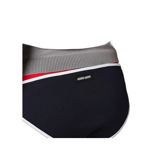 Logo-Patch Ribbed Bikini Bottoms