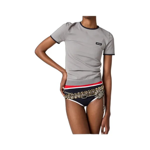 Logo-Patch Ribbed Bikini Bottoms