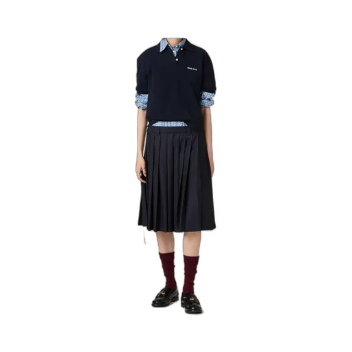 Pleated Batavia Midi Skirt