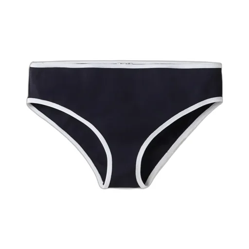 Logo-Patch Ribbed Bikini Bottoms