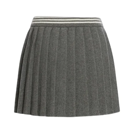 Pleated Knitted Mini Skirt