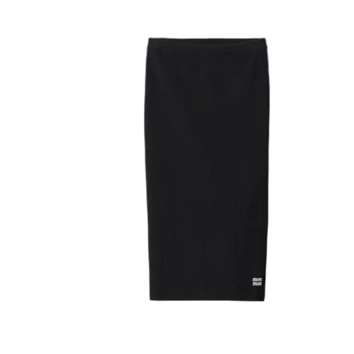 Logo-Embroidered Knitted Skirt