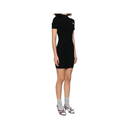 Short-Sleeved Ribbed Mini Dress