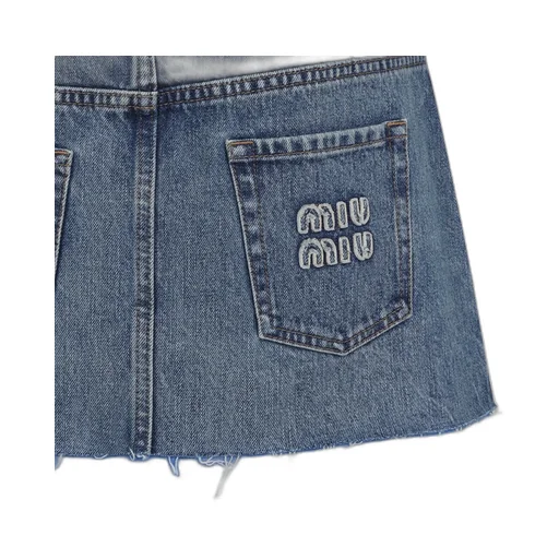 Denim And Poplin Miniskirt
