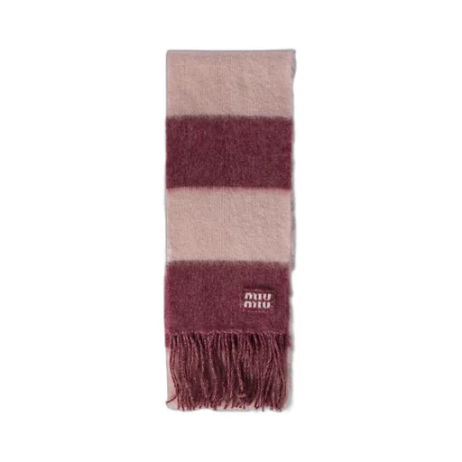 Colour-Block Fringed Scarf