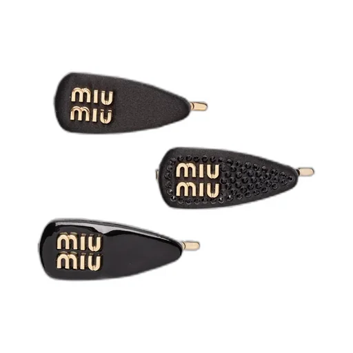 Logo-Lettering Set Of Three Hair Clips