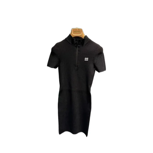 Short-Sleeved Ribbed Mini Dress