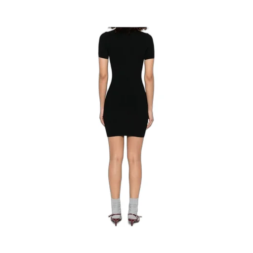 Short-Sleeved Ribbed Mini Dress