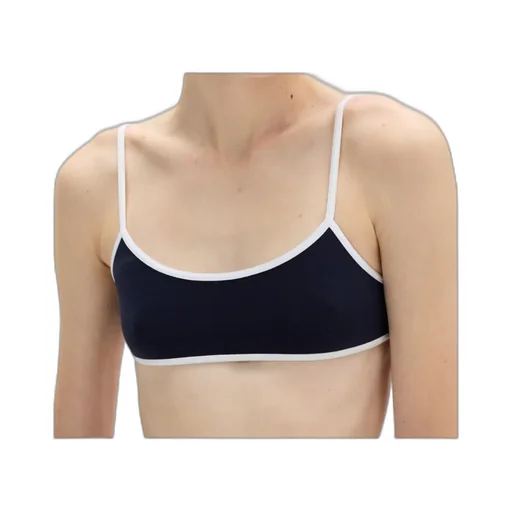 Logo-Patch Technical-Knit Swimsuit Top