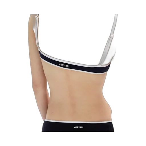 Logo-Patch Technical-Knit Swimsuit Top