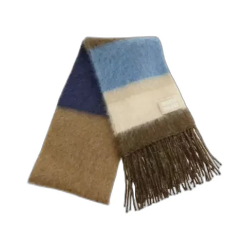 Colour-Block Fringed Scarf